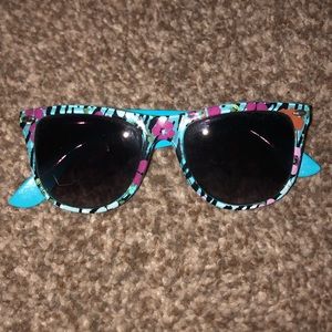 Blue Hawaiian Flower Sunglasses!
